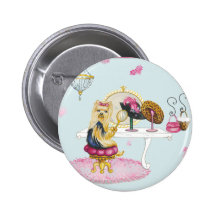 Yorkie Boudoir Pinback Button