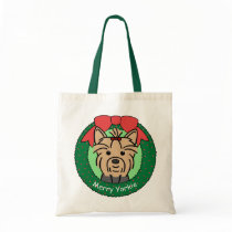 Yorkie Christmas Tote Bag