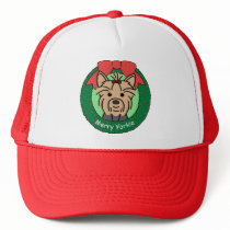 Yorkie Christmas Mesh Hat