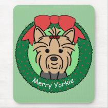 Yorkie Christmas Mousepads