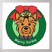 Yorkie Christmas Poster