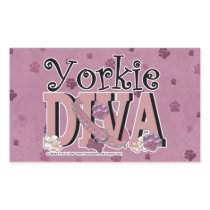 Yorkie DIVA Rectangle Stickers