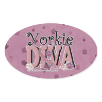 Yorkie DIVA Oval Sticker