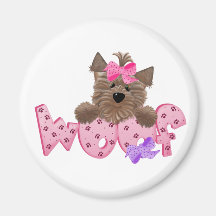 Yorkie Dog Woof Fridge Magnet
