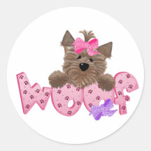Yorkie Dog Woof Stickers