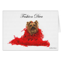 Yorkie Fashion Diva Greeting Cards