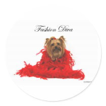 Yorkie Fashion Diva Sticker