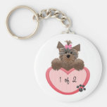 Yorkie Heart Twins 1 of 2 Key Chains