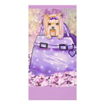 Yorkie in the Lilacs Art Print Personalized Photo Card