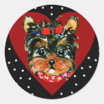 Yorkie mignon Poo Adhésif Rond