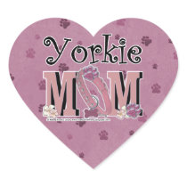 Yorkie MOM Heart Stickers