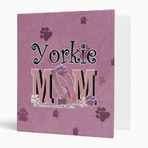 Yorkie MOM Vinyl Binders