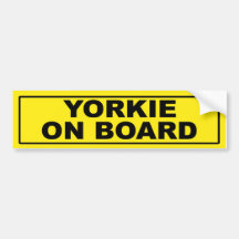 Yorkie on Board Bumper Stickers