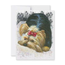 Yorkie Peek a Boo Invitation Card