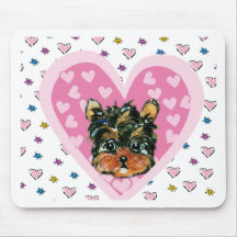 Yorkie Poo Valentine Mouse Pads