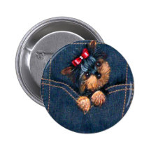 Yorkie Puppy in Pocket Pins