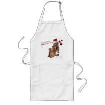 Yorkie Puppy Merry Christmas Wishes aprons