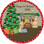 Yorkie Puppys 1st Christmas Ornament 2010 Cut Out