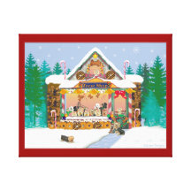 Yorkie Treat Shop Christmas Print Gallery Wrapped Canvas