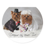Yorkie Wedding Dreams Can Come True Round Sticker