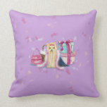 Yorkie Yorkshire Pink Feathers & Hatboxes Throw Pillow