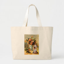 Yorkshire Terrier 2 - Vase of Flowers Canvas Bags