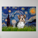 Yorkshire Terrier (Biewer) - nuit étoilée Affiche