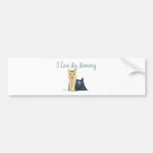 Yorkshire Terrier "I Love My Mommy" Portrait Bumper Stickers