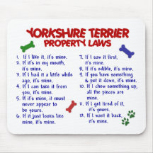 YORKSHIRE TERRIER Property Laws 2 Yorkie Mousepads