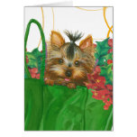 Yorkshire Terrier Puppy Christmas Greeting Greeting Card