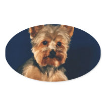Yorkshire Terrier Puppy Oval Sticker