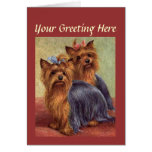 Yorkshire Terrier Vintage Greeting Card
