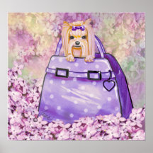 Yorkshire Terrier Yorkie Lilacs Art Print
