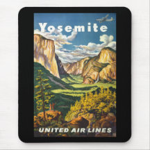 Yosemite American Vintage Travel Posters Mousepads