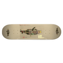 Yoshitoshi - War Helmet with Third Day Moon  Skate Skate Board Deck