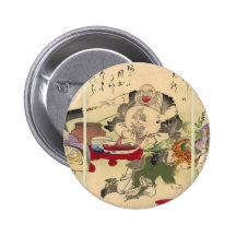 Yoshitoshi's Seven Lucky Gods (detail) Buttons