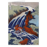 Yoshitsune Umarai waterfall at Yoshino in Washū Card
