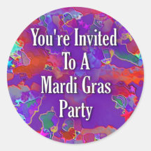 You&apos're Invited To A Mardi Gras Party Stickers