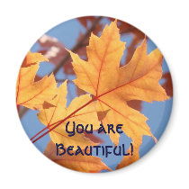 You are Beautiful! magnet Golden Orange Leaves
