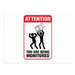 You Are Being Monitored - Office Humour Postcard