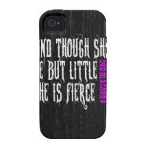 YOU ARE FIERCE Shakespeare Quote Black Wood Case-Mate iPhone 4 Case