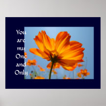 You are My One and Only art print Orange Daisy