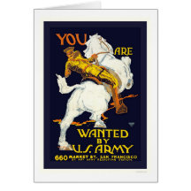 You are Wanted by the U.S. Army Greeting Cards