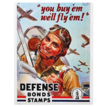You Buy 'Em We'll Fly 'Em! Defence Bond Stamps Custom Flyer