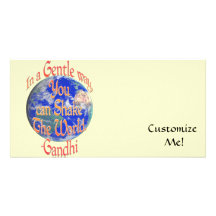 "You can Shake the World" Gandhi Quote Custom Photo Card