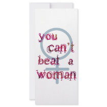You Can't Beat a Woman Rack Card