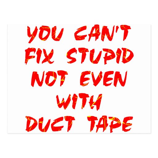 You Can't Fix Stupid Not Even With Duct Tape Post Cards
