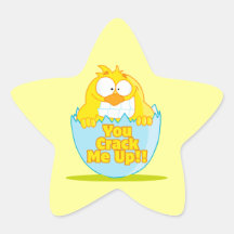 you crack me up funny cracked chick bird sticker