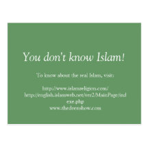 You don't know Islam Post Cards