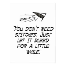 You don't need stitches post cards